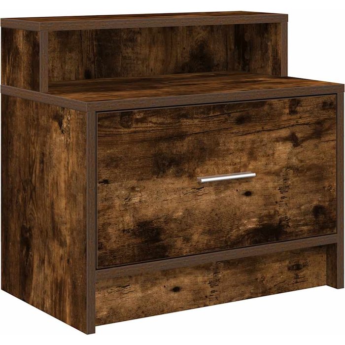 Mesilla de noche con cajón roble ahumado 51x31x47 cm - comfortxl