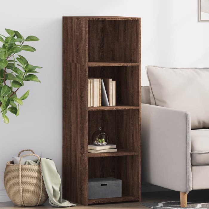 Aparador alto roble marrón 40x41x124 cm madera contrachapada