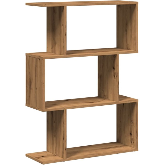 Librería divisora 3 niveles madera roble artisan 70x24x97 cm – comfortxl