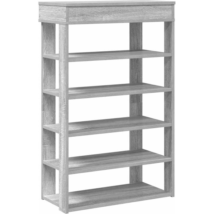 Zapatero sonoma de madera laminada gris 60x30x98 cm - comfortxl