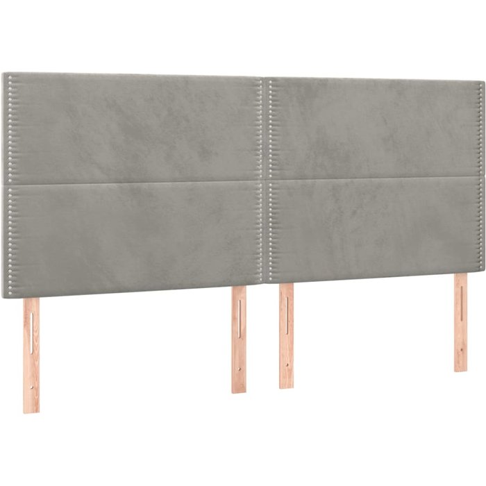 Cabecero cama - mueble cabecero gris claro 200x5x118/128 cm terciopelo