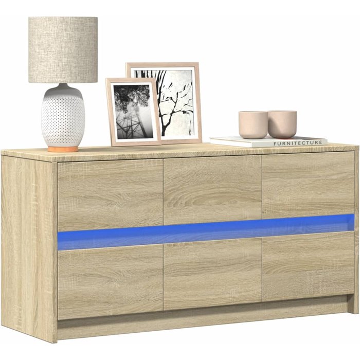 Vidaxl mueble de tv led madera de ingeniería roble sonoma 100x34x50 cm