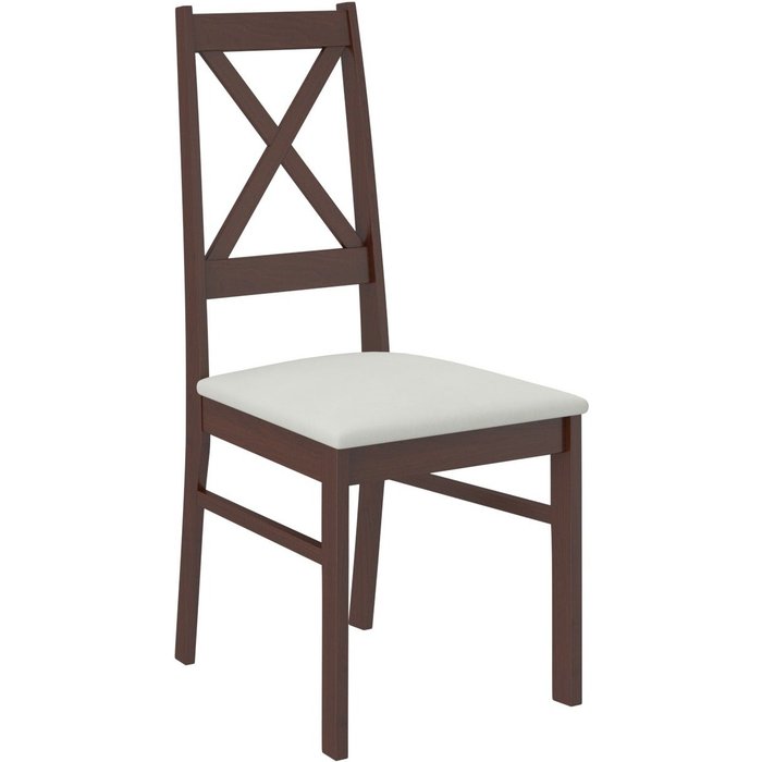 Silla de madera de nogal oscuro y tela 34 colores a elegir opka-tejido 27104