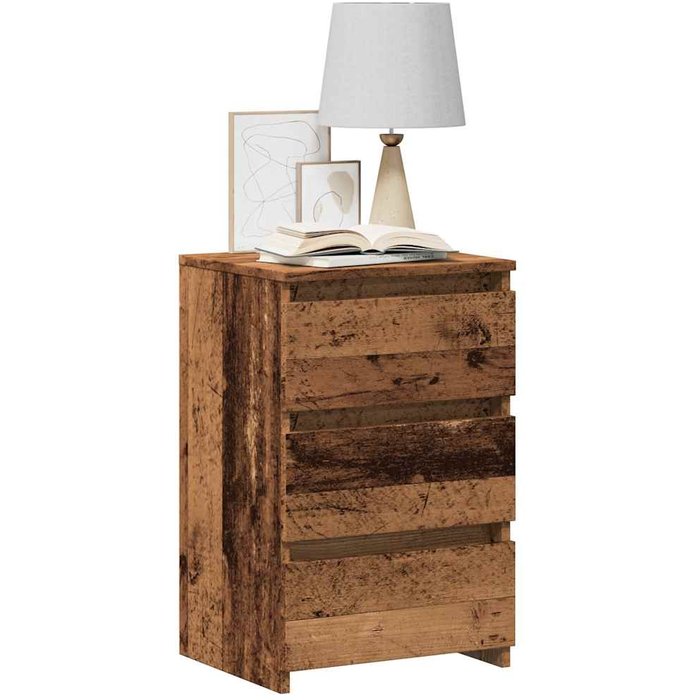 Mesita de noche antigua de madera, 40x35x62,5 cm, madera de ingeniería.