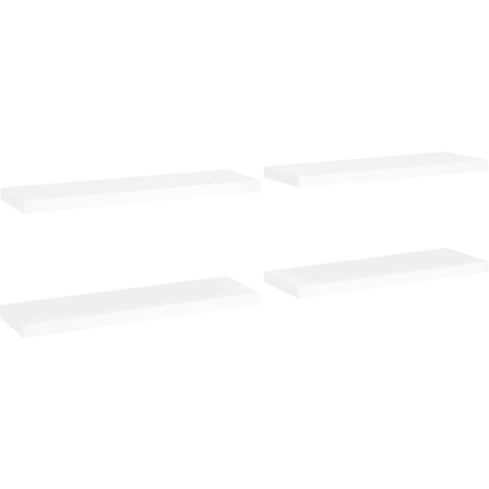 Estantes flotantes de pared 4 uds mdf blanco 80x23,5x3,8 cm- comfortxl