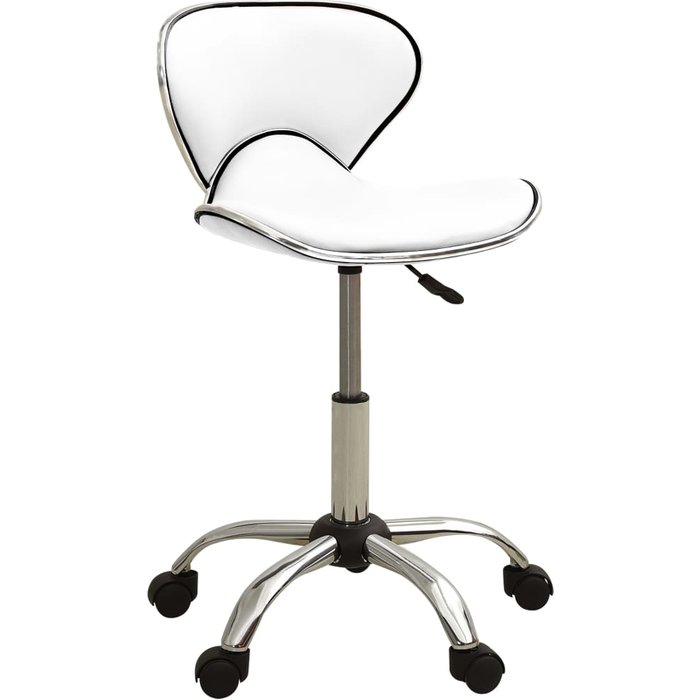 Silla de oficina de piel sintética blanca