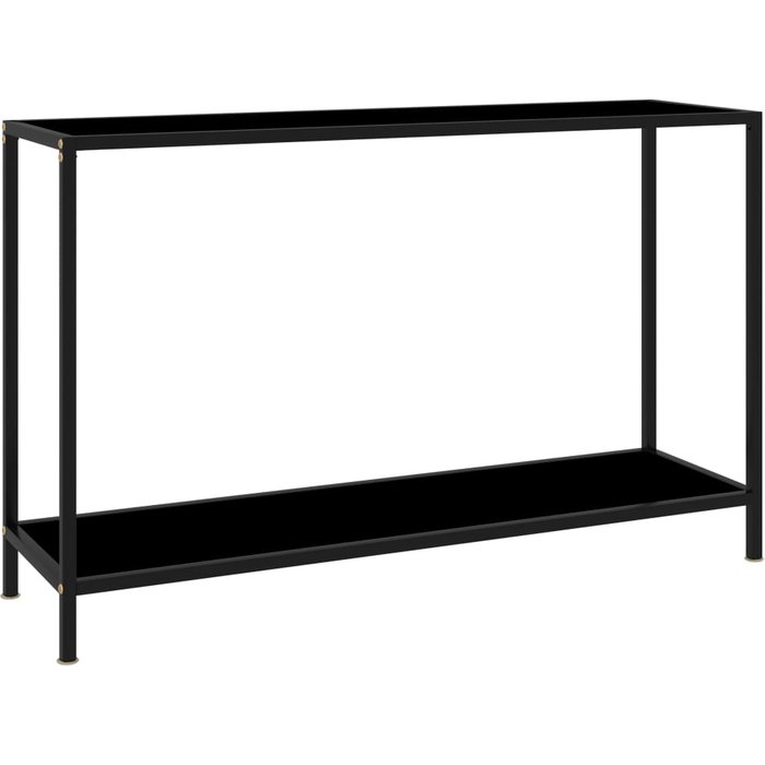 Mesa de consola negro vidrio templado 120x35x75 cm