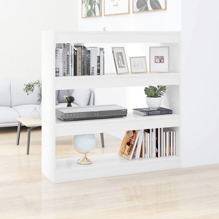 Librería/separador de ambientes blanco, 100x30x103 cm - pangivo