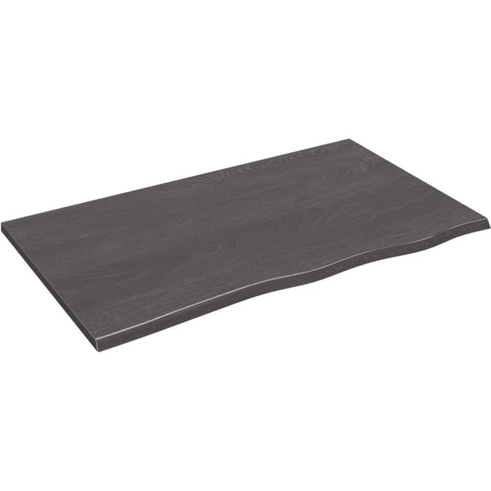 Estante de pared gris oscuro 100x60x2 cm madera maciza de roble tratada