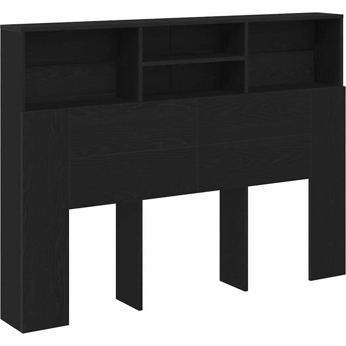 Cabecero cama - mueble cabecero con armario roble negro 140 x 19 x 103,5 cm