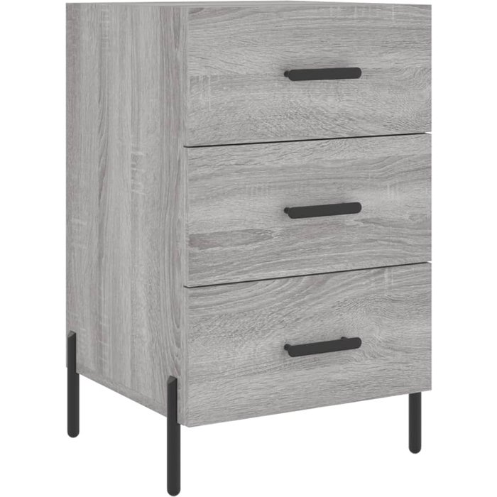 Mesita de noche madera de ingeniería gris sonoma 40x40x66 cm - comfortxl