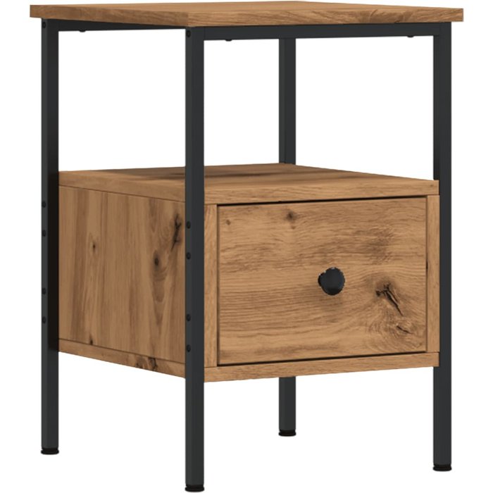 Mesita de noche madera de ingeniería roble artisan 34x36x50 cm - comfortxl