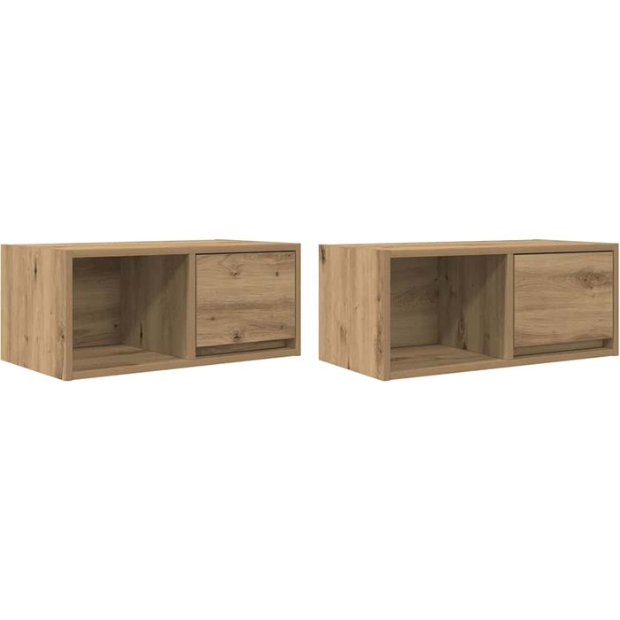 Muebles para tv 2 uds madera roble artisan 60x31x25,5 cm - comfortxl
