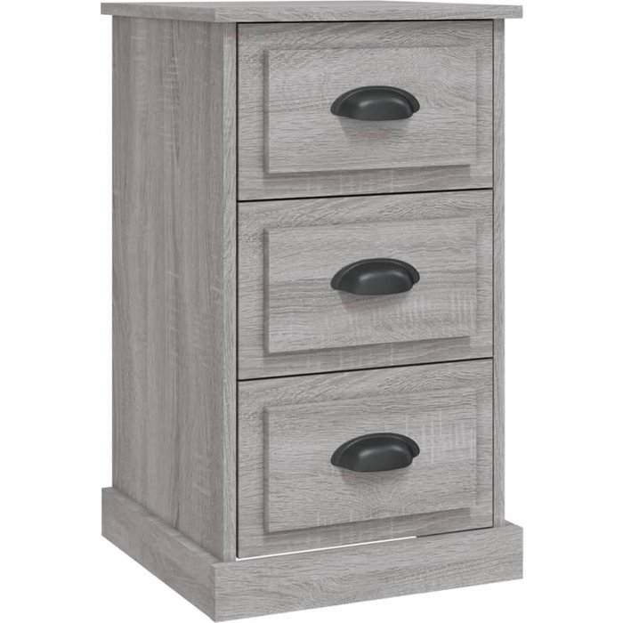 Mesita de noche madera contrachapada gris sonoma 39x39x67 cm - comfortxl