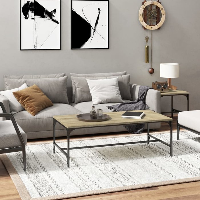 Mesa de centro, roble sonoma, 100x50x35 cm, madera de ingeniería.