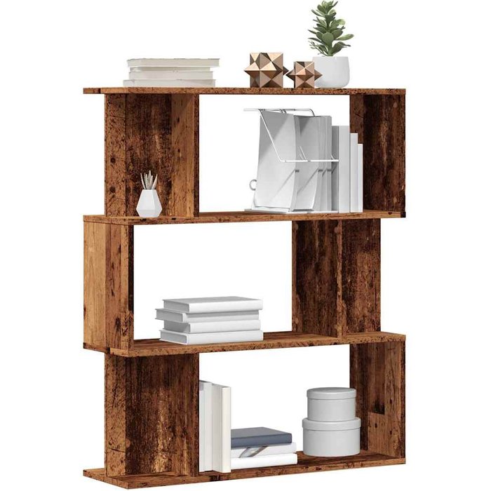 Maison exclusive - estantería de madera de ingeniería envejecida 80x24x96 cm