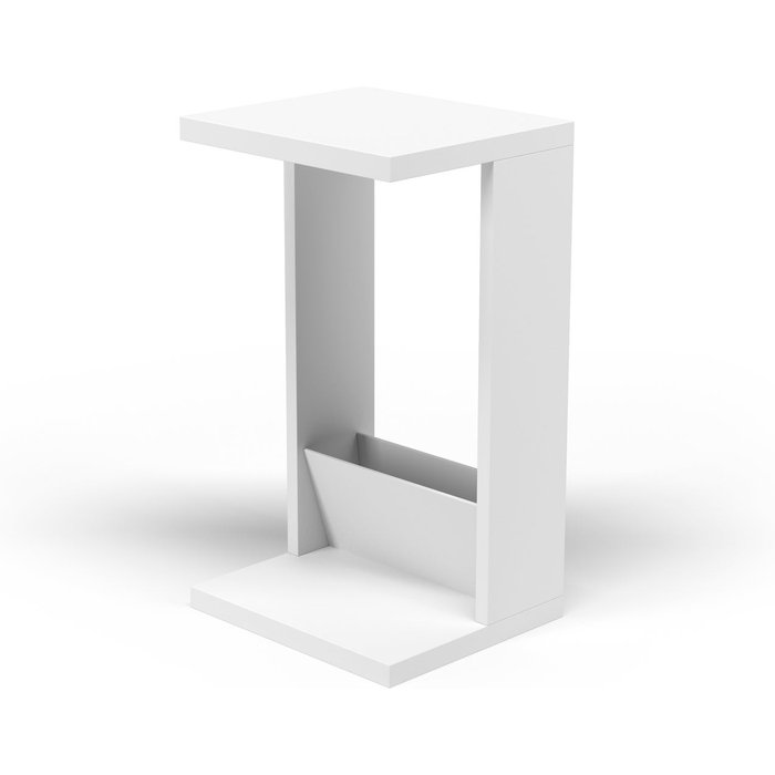 Mesa auxiliar en melamina, modelo magazine, color blanco