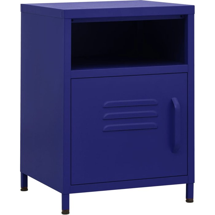 Mesita de noche,mesilla de noche acero azul marino 35x35x51 cm cfw10330