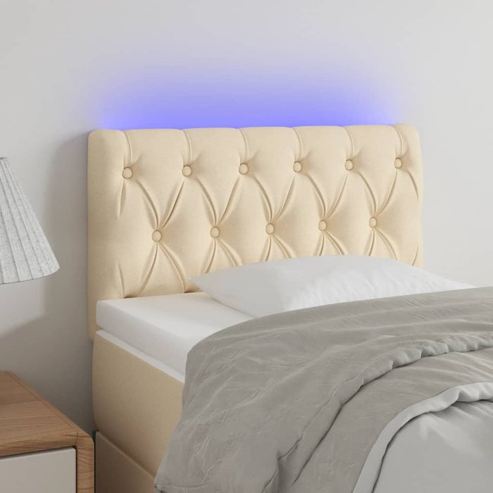 Maison exclusive - cabecero con led de tela color crema 80x7x78/88 cm