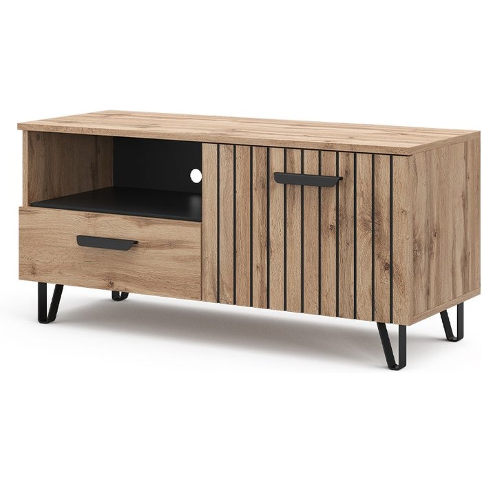 Vicco mueble bajo para tv amber, marrón, 100.2 x 48.5 cm con cajón y puerta