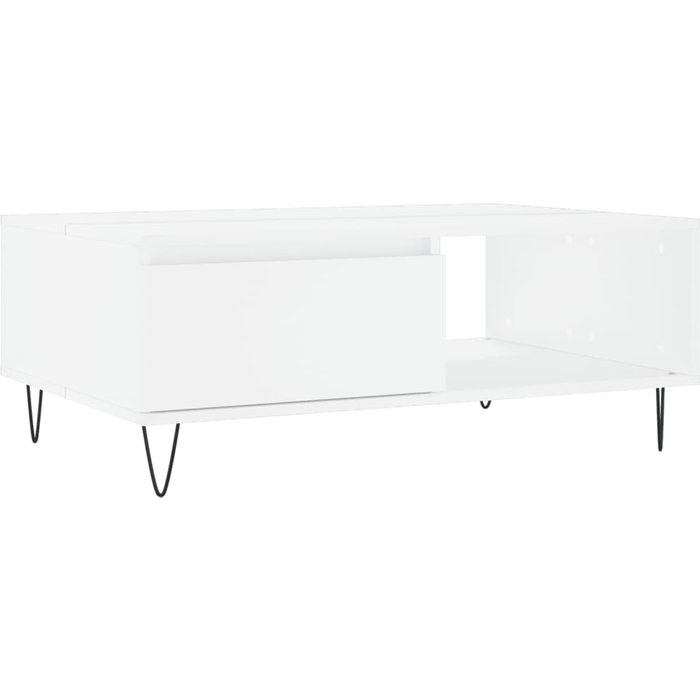 Mesa de centro de madera compuesta blanca 90x60x35 cm - comfortxl