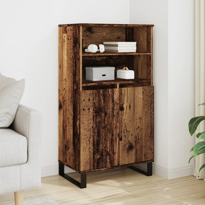 Vidaxl aparador alto madera de ingeniería envejecida 60x36x110 cm