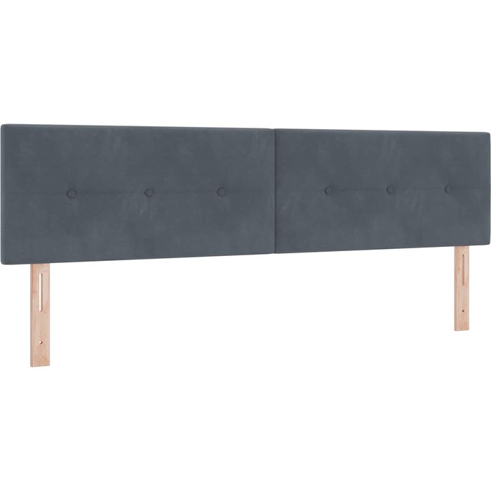 Cabecero cama - mueble cabecero led con tiras led manual gris 180 cm terciopelo