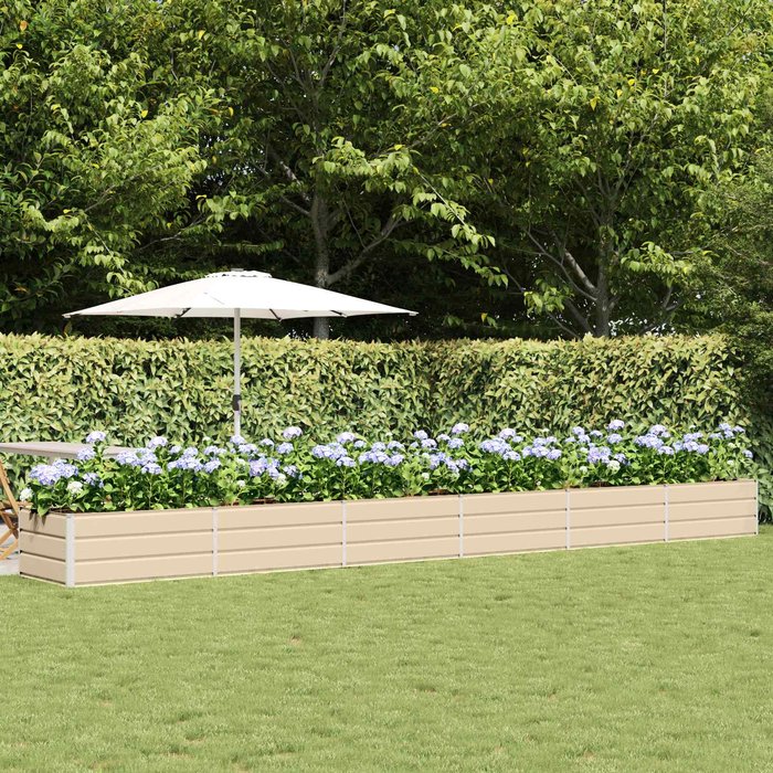 Jardinera marfil 600 x 80 x 45 cm acero vidaxl