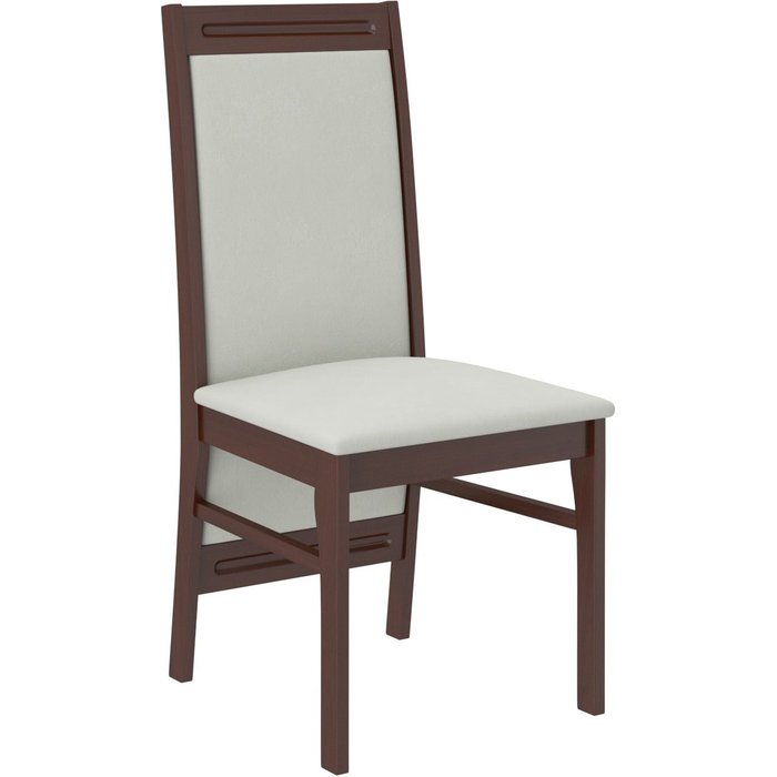 Silla de madera de nogal oscuro y tela komba de 34 colores.-tejido 27104