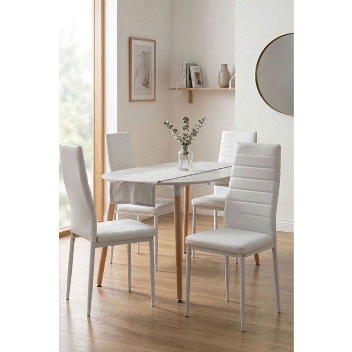 Regalos miguel - packs sillas comedor - pack 4 sillas lauter polipiel - blanco