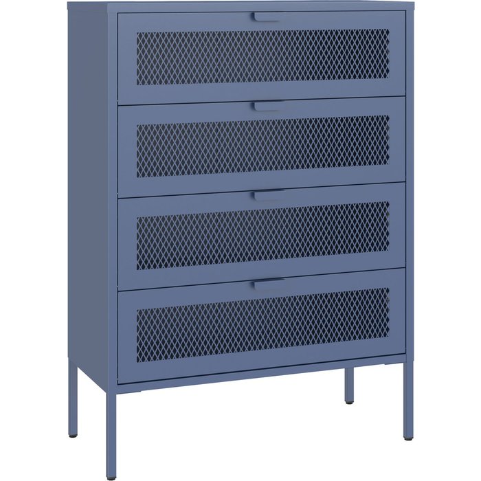 Mueble zapatero emma 4 puertas metal gris azulado