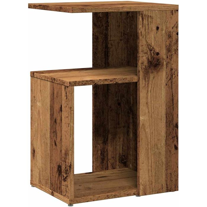 Mesa auxiliar de madera contrachapada envejecida 36x30x56 cm - comfortxl