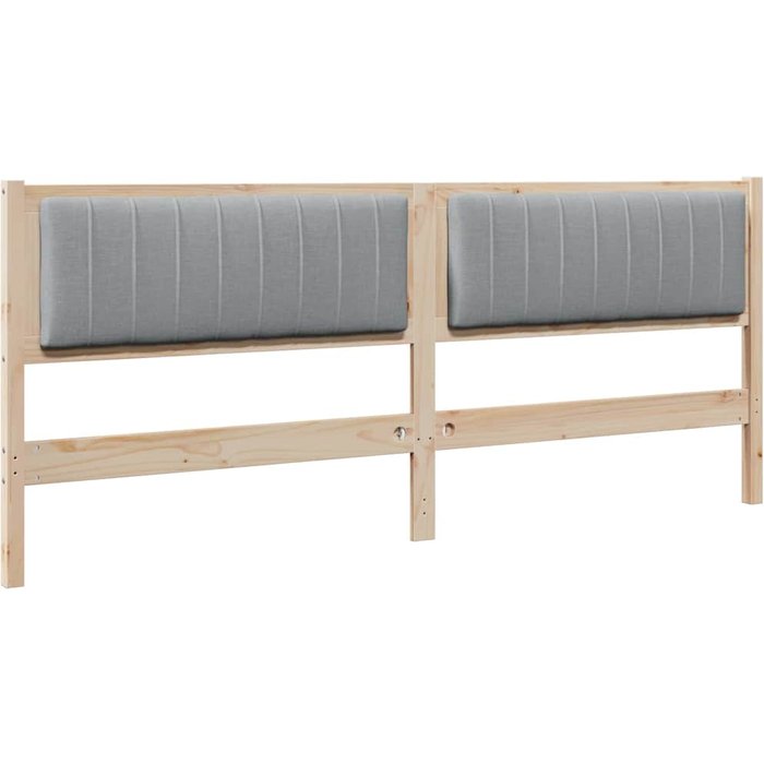 Cabecero cama - mueble cabecero tapizado marrón 200 cm madera de pino macizo