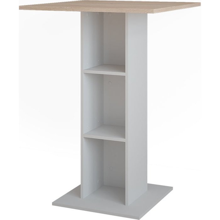 Vicco mesa de bar repose, blanco/sonoma, 75 x 75 cm