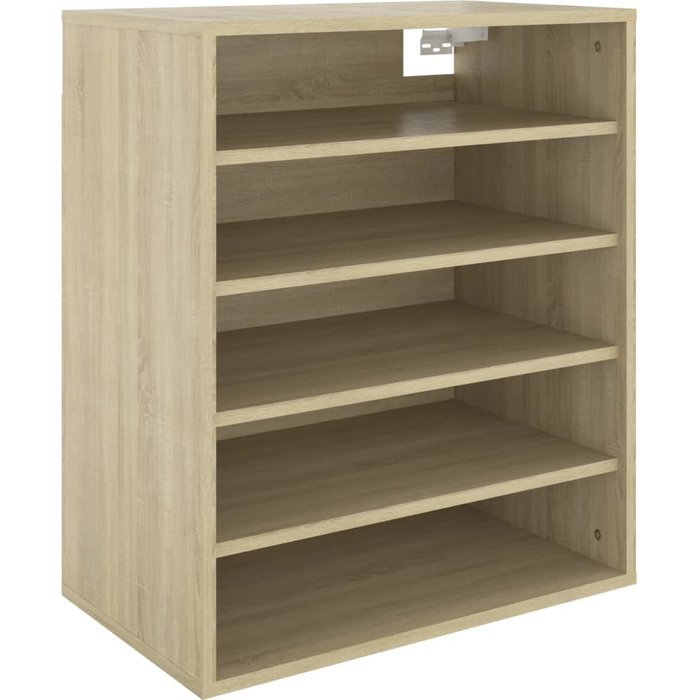 Mueble zapatero de madera contrachapada color roble 60x35x70 cm - comfortxl