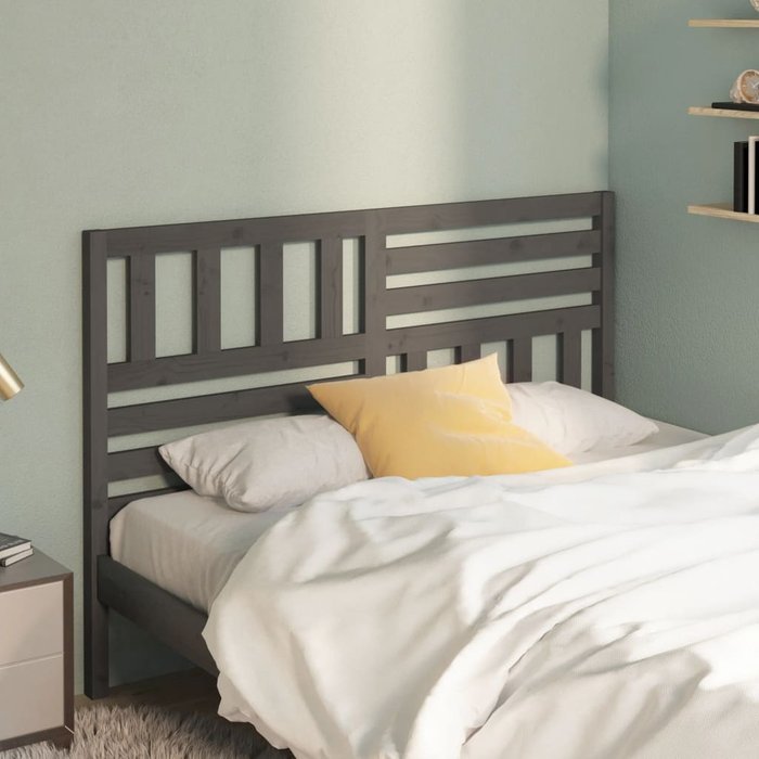 Maison exclusive - cabecero de cama madera maciza de pino gris 141x4x100 cm