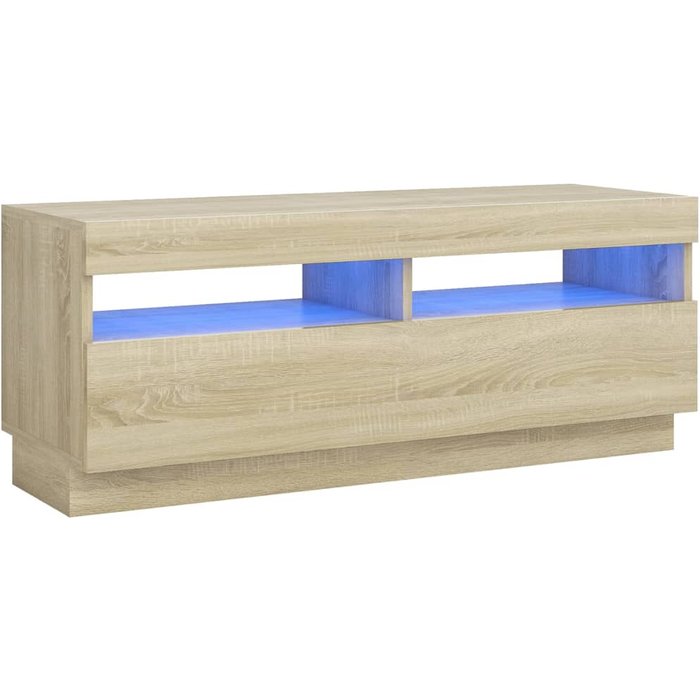 Mueble tv con luces led roble sonoma 100x35x40 cm
