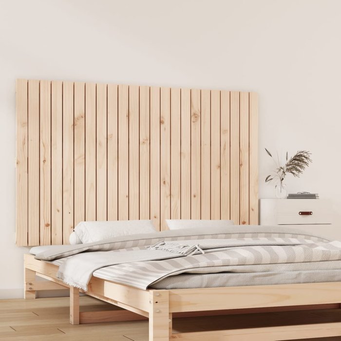 Vidaxl cabecero de cama de pared madera maciza de pino 147x3x90 cm