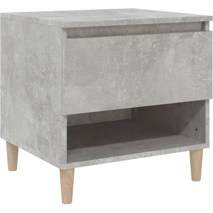 Mesita de noche gris hormigón 50x46x50 cm madera contrachapada