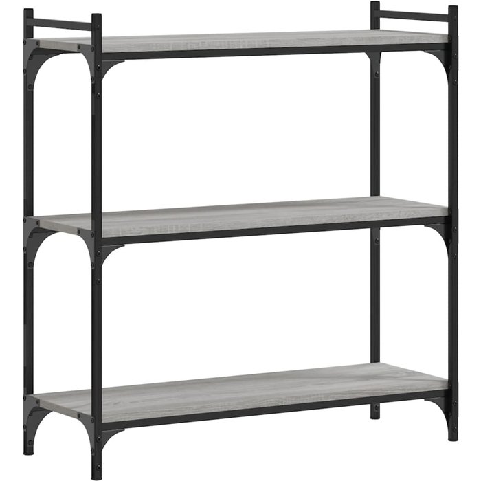 Librería 3 estantes madera ingeniería gris sonoma 80x30x86 cm – comfortxl