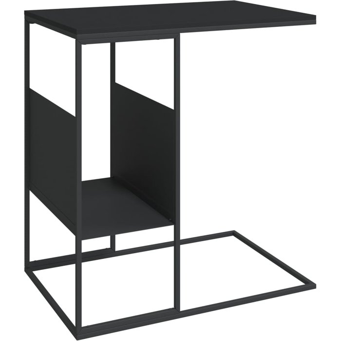 Mesa auxiliar de madera contrachapada negra 55x36x59,5 cm - comfortxl