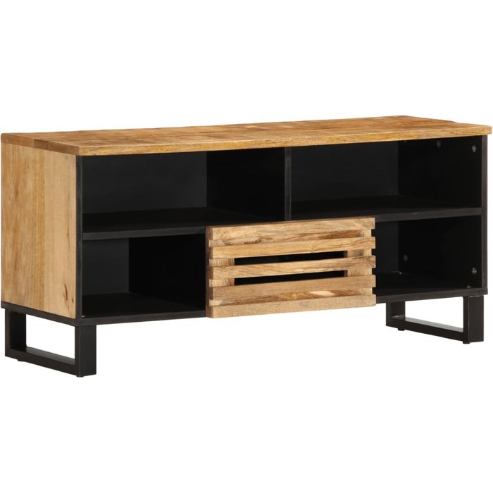 Mueble tv 100x34x46 cm madera maciza de mango en bruto