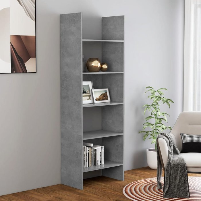 Maison exclusive - estantería de madera contrachapada gris hormigón 60x35x180 cm