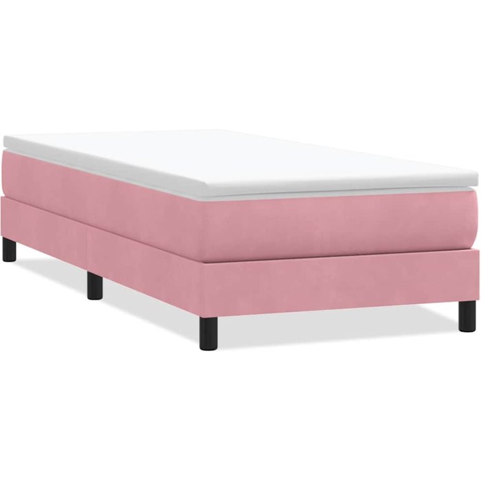 Cama box spring sin colchón terciopelo rosa 90x210 cm — comfortxl
