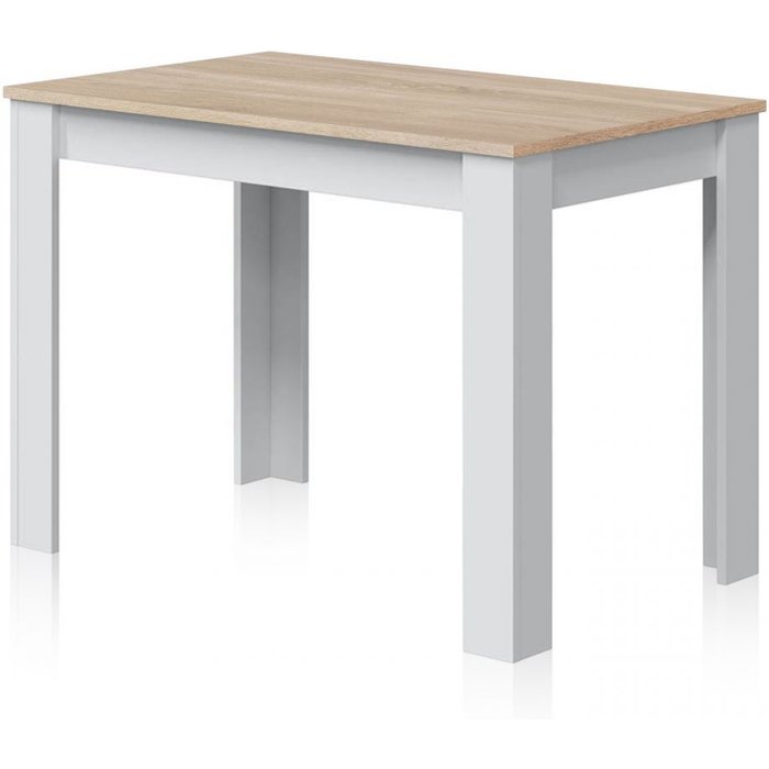 Mesa de comedor dina blanco artik (blanco mate) - roble canadian 109 x 78 x cm
