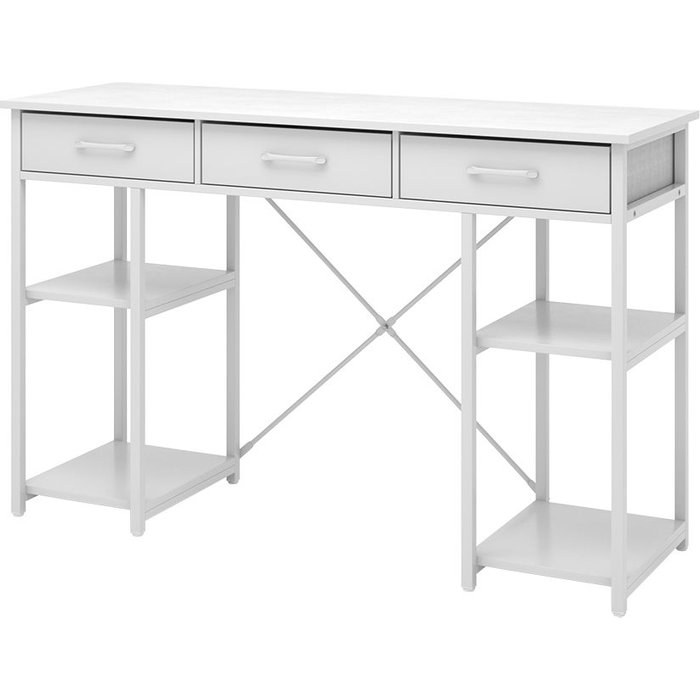 Vicco mesa de maquillaje chino, blanco, 120 cm con 3 cajones