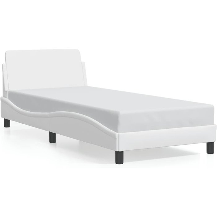 Estructura de cama dover cuero sintético blanco 90x190 cm