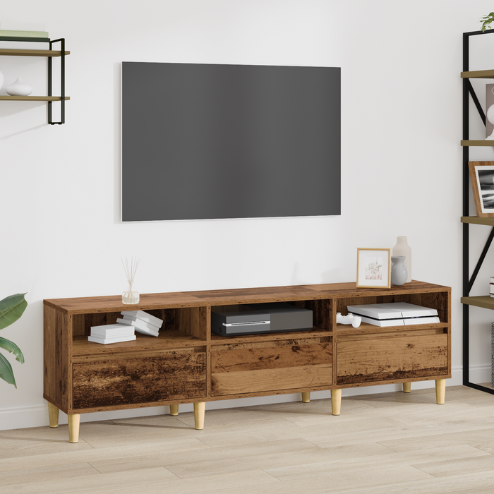 Vidaxl gabinete de tv con cajón madera antigua 150 x 30 x 44.5 cm