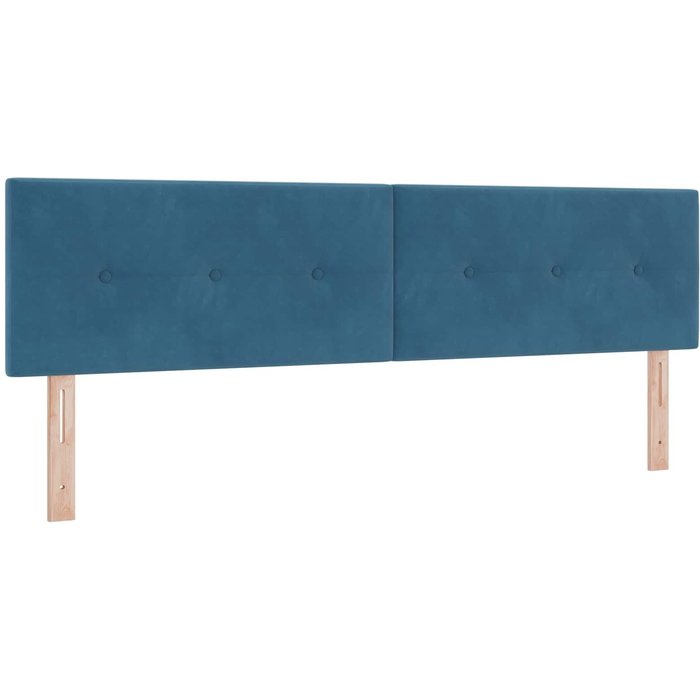 Cabecero cama - mueble cabecero led con tiras led manual azul 180 cm terciopelo