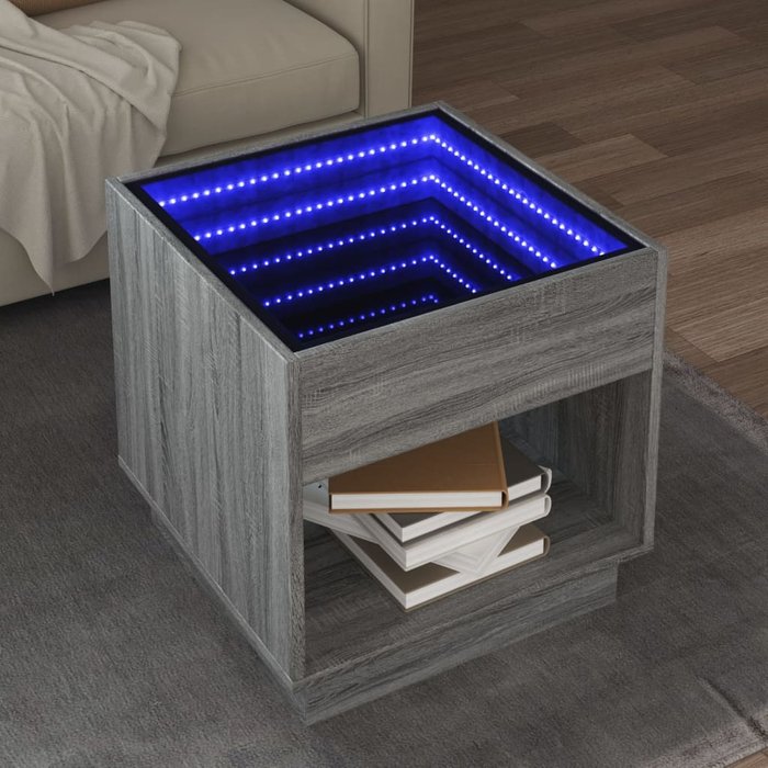 Maison exclusive - mesa de centro con infinity led gris sonoma 50x50x50 cm